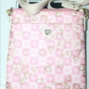 Pink Heart Crossbody Coach Bag